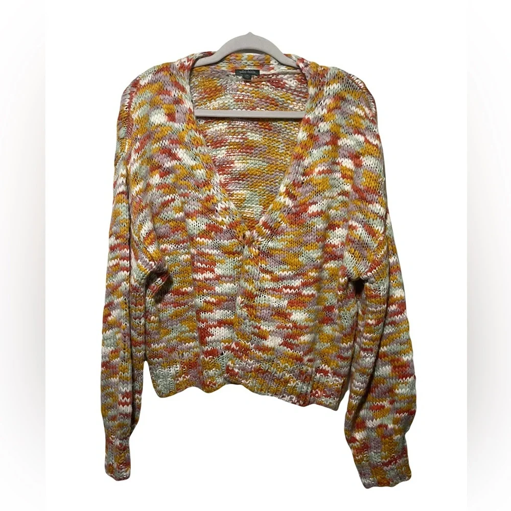 Wild Fable Multicolor Cardigan Sweater with Button Fastener